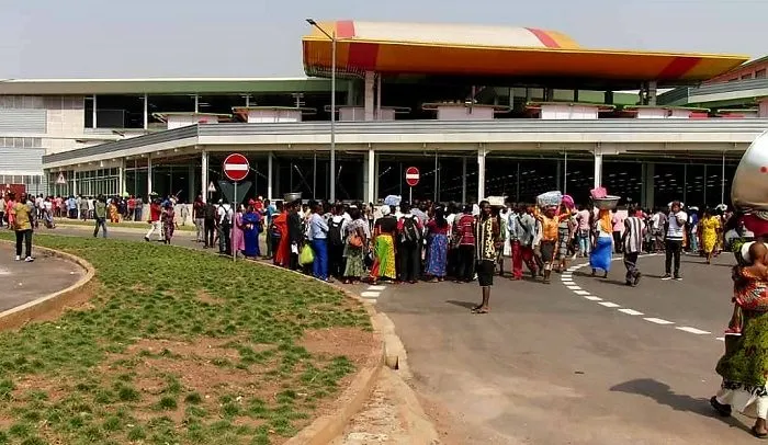 outside kejetia market where butchers protest